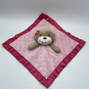 Garanimals Monkey Lovey Pink Flower Satin Plush 11"